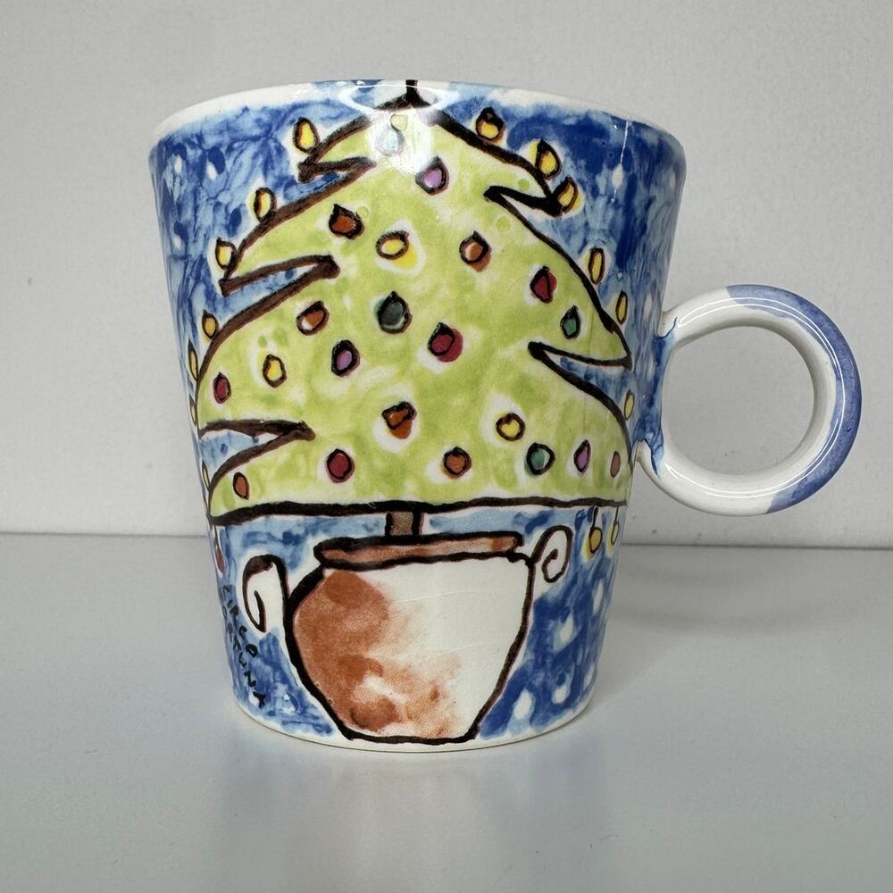 RARE Starbucks Bellini Circo Fortuna Italy Christmas Tree Mug White Christmas